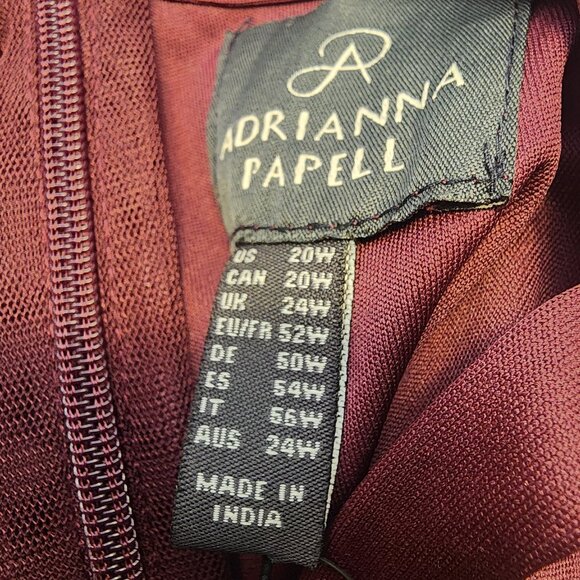 Adrianna Papell Embellished Flutter-Sleeve A-Line Dress Size 20W - Picture 4 of 5